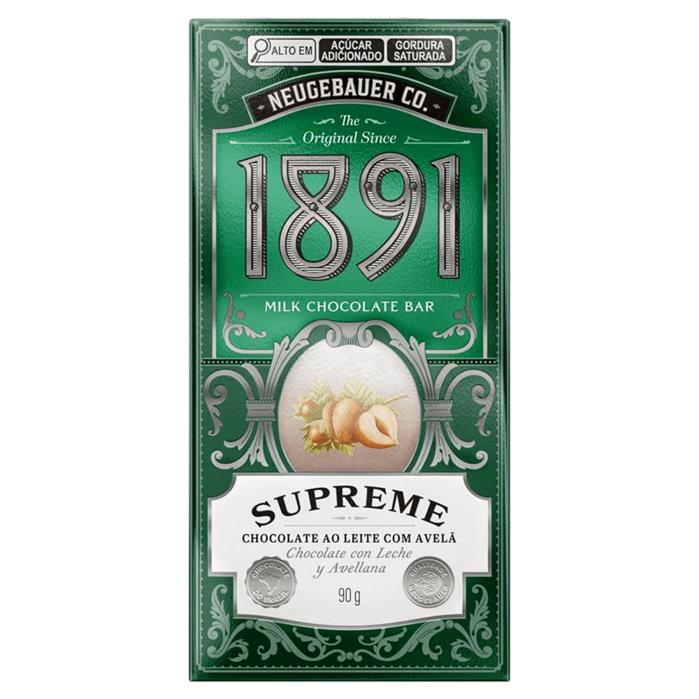 Chocolate Ao Leite Com Avelãs Neugebauer 1891 Supreme Caixa 90g